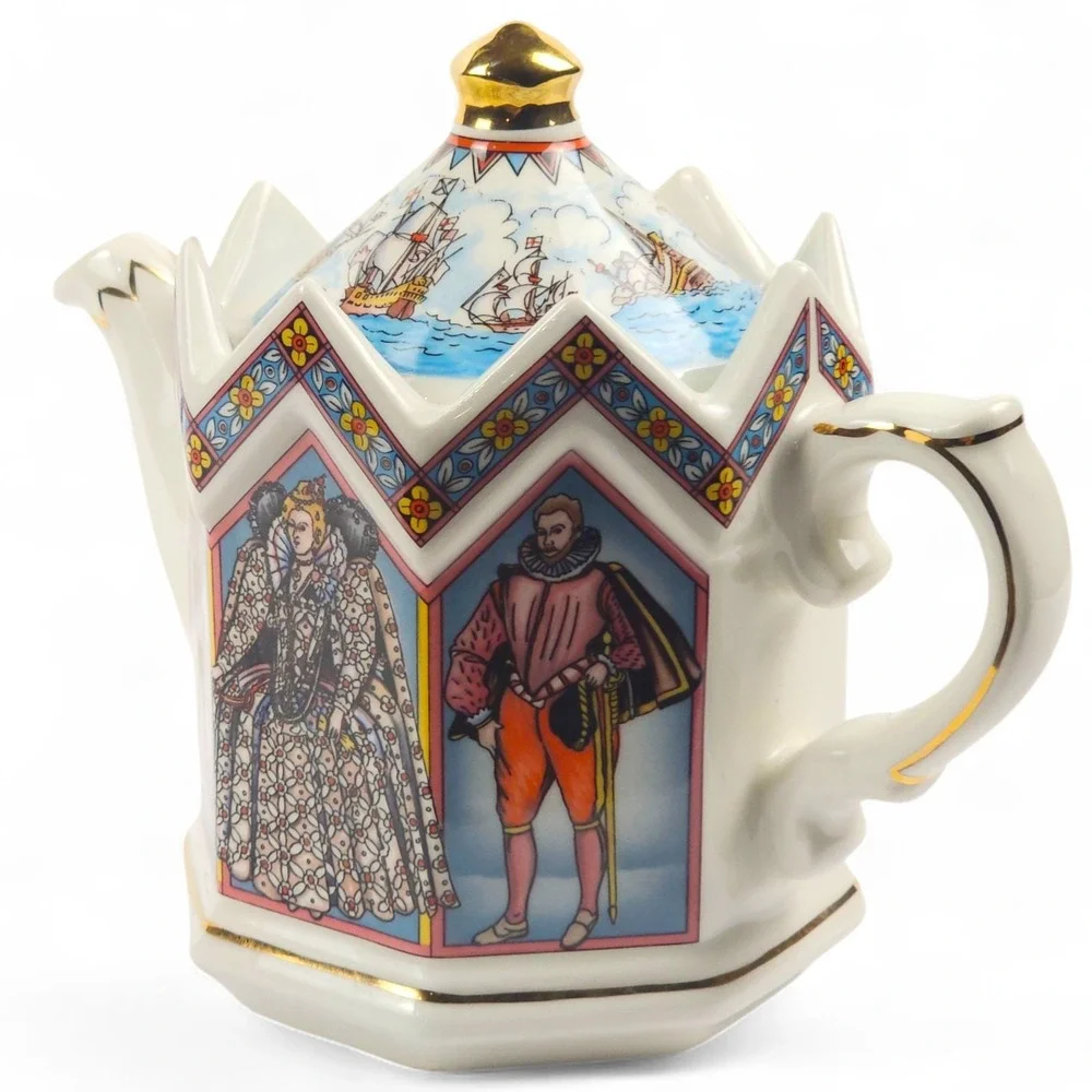Vintage Sadler Elizabeth I Teapot Queen England Spanish Armada 1588 Pottery